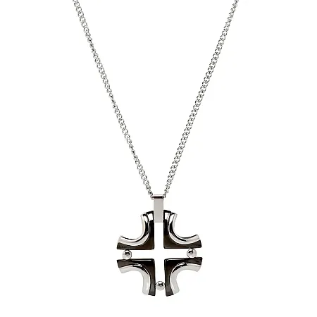 TRIBUTE, Ανδρικό Κολιέ με Σταυρό από ανοξείδωτο ατσάλι