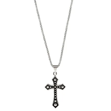 TRIBUTE, Ανδρικό Κολιέ με Σταυρό από ανοξείδωτο ατσάλι