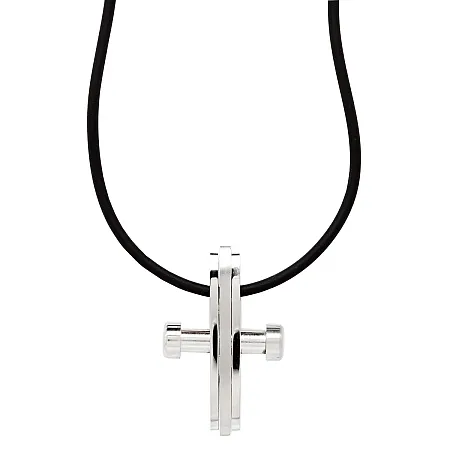 TRIBUTE, Ανδρικό Κολιέ με σταυρό από ανοξείδωτο ατσάλι