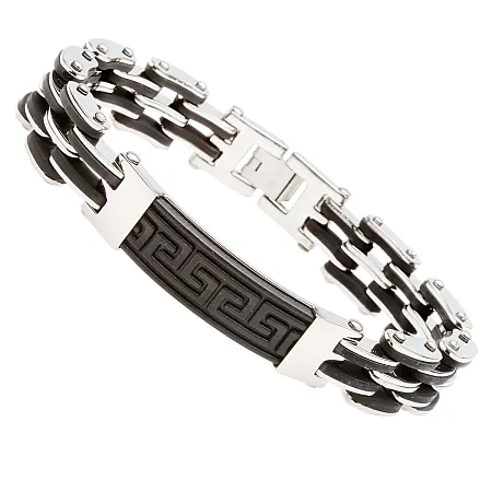 Aνδρικό βραχιόλι από ανοξείδωτο ατσάλι με μαίανδρο, 21cm, TRIBUTE,0230332801