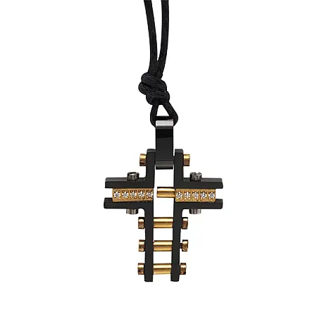 TRIBUTE, Ανδρικό Κολιέ από ανοξείδωτο ατσάλι με σταυρό