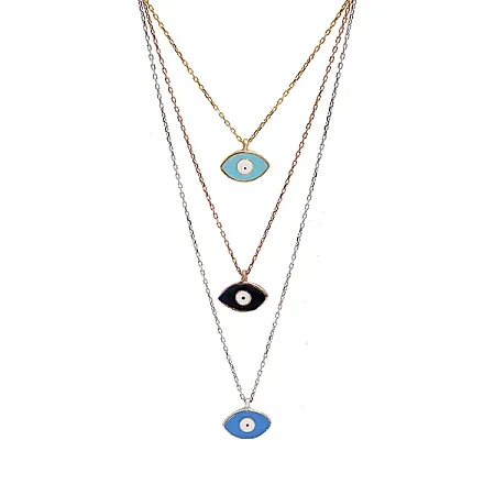 silverline, Ασημένιο Γυναικείο Κολιέ με μάτι βασκανίας