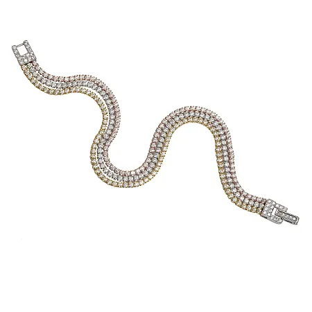 Ασημένιο γυναικείο βραχιόλι ριβιέρα με ζιργκόν,silverline, 0230415201