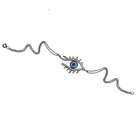 silverline, Ασημένιο Γυναικείο Βραχιόλι με μάτι βασκανίας