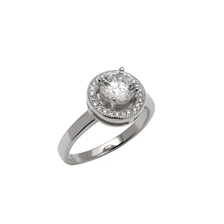 silverline,ασημένιο "Μονόπετρο" Γυναικείο Δαχτυλίδι με ζιργκόν