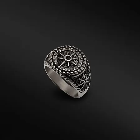 Ανδρικό δαχτυλίδι με ήλιο Βεργίνας, από ανοξείδωτο ατσάλι, TRIBUTE,0430693301