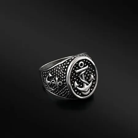 TRIBUTE, αντρικό δαχτυλίδι από ανοξείδωτο ατσάλι με άγκυρα,0430677601