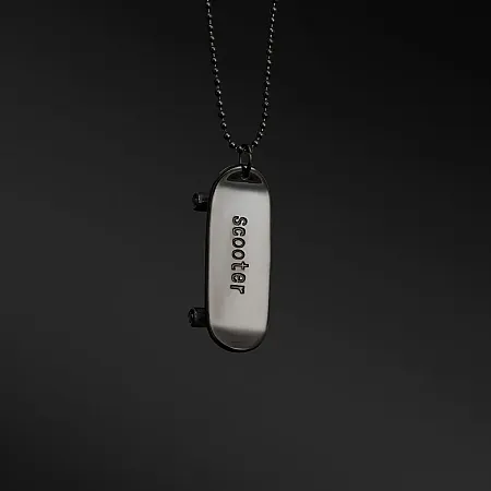 Κολιέ με πατίνι unisex από ανοξείδωτο ατσάλι, 80cm, TRIBUTE