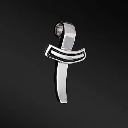 TRIBUTE, 925ασημένιο, αντρικό, μενταγιόν- σταυρός με άσπρο επιπλατίνωμα