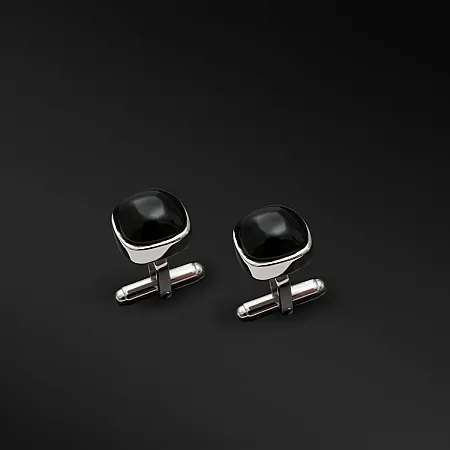 Μανικετόκουμπα, ασημένια, ανδρικά με όνυχα, 1,3Χ1,3, TRIBUTE,1030010101