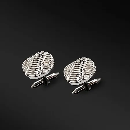 TRIBUTE, 925, ασημένια, αντρικά, μανικετόκουμπα με άσπρο, επιπλατίνωμα,