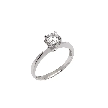 Μονόπετρο δαχτυλίδι ασημένιο με ζιργκόν, γυναικείο,silverline