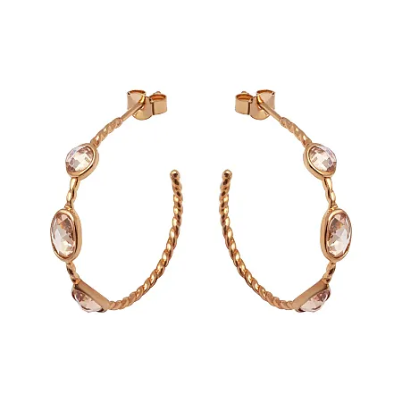 Ασημένια σκουλαρίκια κρίκοι με ζιργκόν