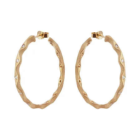 Ασημένια σκουλαρίκια κρίκοι με ζιργκόν