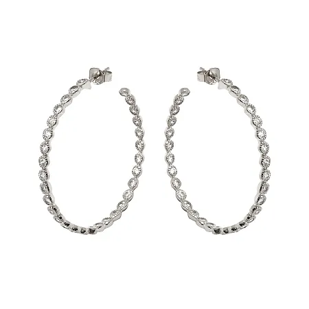silverline, γυναικεία, ασημένια, σκουλαρίκια κρίκοι με ζιργκόν
