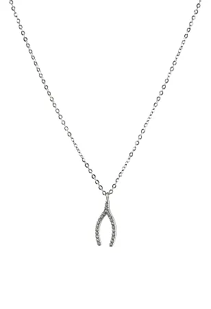 silverline, ασημένιο, γυναικείο κολιέ με λευκά ζιργκόν, γιάντες & άσπρο επιπλατίνωμα