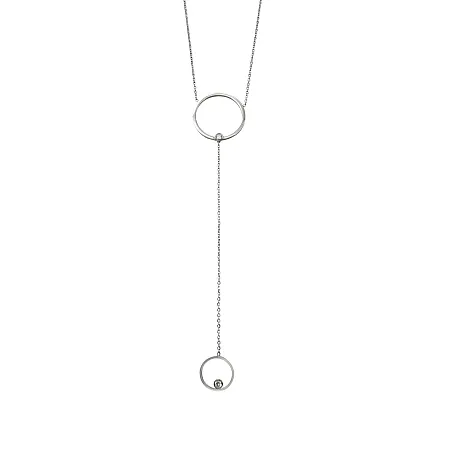 silverline,γυναικείο ,κολιέ ,από ,ανοξείδωτο, ατσάλι με άσπρο, επιπλατίνωμα και λευκό, ζιργκόν,76cm