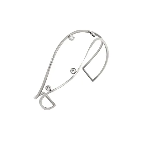 silverline, γυναικείο, βραχιόλι, από, ανοξείδωτο, ατσάλι με άσπρο, επιπλατίνωμα και λευκό, ζιργκόν