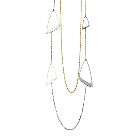silverline, γυναικείο, κολιέ, από, ανοξείδωτο, ατσάλι, δίχρωμο, επιπλατίνωμα με λευκό και κίτρινο, χρυσό