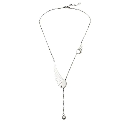 silverline,γυναικείο, κολιέ, από, ανοξείδωτο, ατσάλι με άσπρο, επιπλατίνωμα