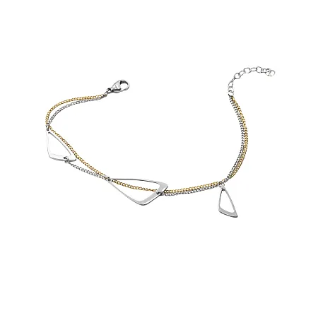 silverline,, γυναικείο ,βραχιόλι ,από ,ανοξείδωτο, ατσάλι, δίχρωμο, επιπλατίνωμα λευκό και κίτρινο, χρυσό