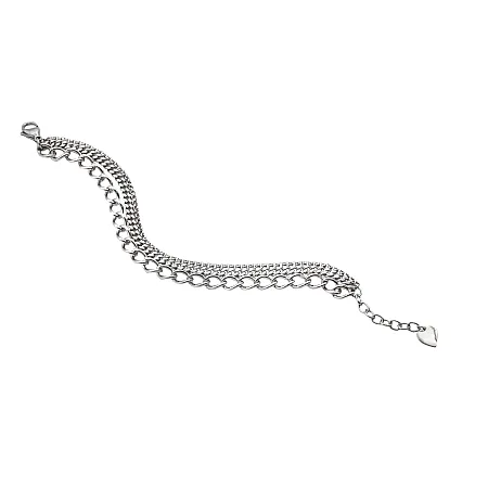 silverline, γυναικείο ,βραχιόλι ,από ,ανοξείδωτο, ατσάλι με άσπρο, επιπλατίνωμα