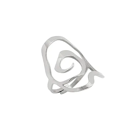 silverline, γυναικείο, δαχτυλίδι,,από ,ανοξείδωτο, ατσάλι με άσπρο, επιπλατίνωμα