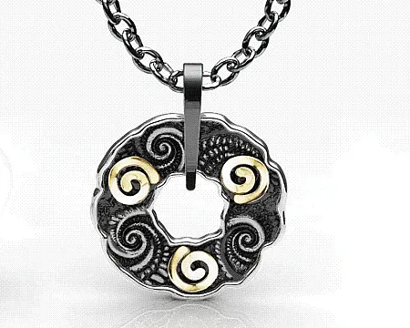 silverline,σημένιο, γυναικείο, κολιέ με φλούδα, χρυσού, Κ18 και ασπρόμαυρο, ρόδιο