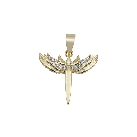 silverline, ασημένιο, γυναικείο, μενταγιόν με ζιργκόν, & κίτρινο, επιχρύσωμα,