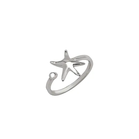 silverline, ασημένιο, γυναικείο, δαχτυλίδι, αστερίας με άσπρο, επιπλατίνωμα,