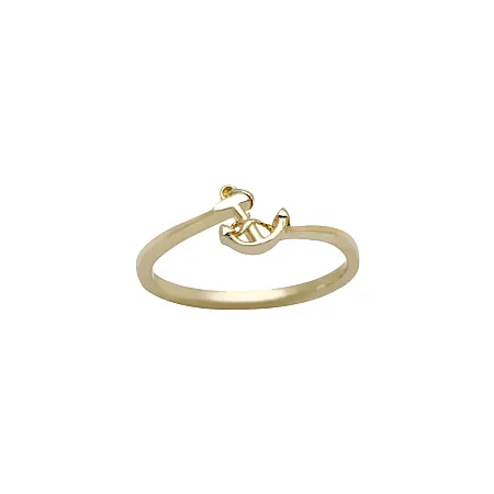 silverline, ασημένιο, γυναικείο, δαχτυλίδι με άγκυρα, κίτρινο, επιχρύσωμα,