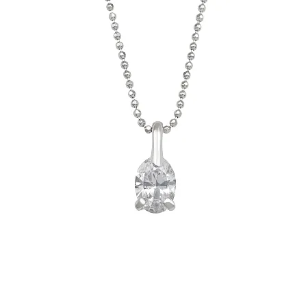 silverline, ασημένιο, γυναικείο, κολιέ με ζιργκόν, άσπρο, επιπλατίνωμα,