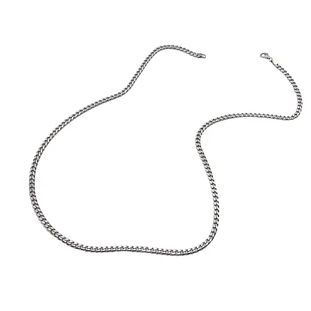 Καδένα, αλυσίδα λαιμού, 925 ασήμι, unisex, 60 εκατοστά μήκος, διαμανταρισμένη, GROUMETTA, 3,5 χιλιοστά πάχος, με άσπρο επιπλατίνωμα, χωρίς νικέλιο, φαρδιά καδένα, TRIBUTE, 0030021910,