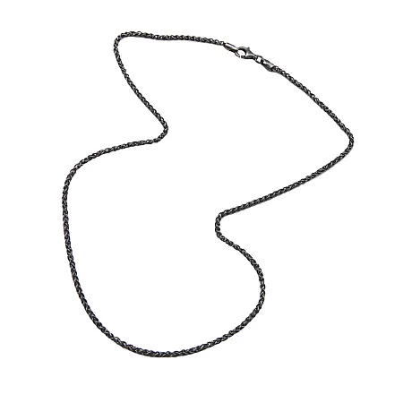 TRIBUTE, 925, ασημένια, καδένα, unisex, 50cm, "SPIGA", οξειδωμένη, 2mm με άσπρο, επιπλατίνωμα, χωρίς, νικέλιο,