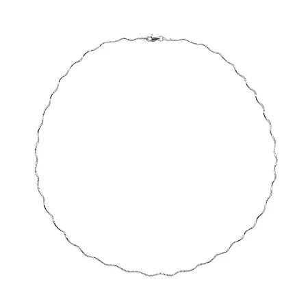 TRIBUTE, ασημένια, λαιμαριά, καδένα, unisex, 1.2χιλιοστά, πάχος, 42εκατοστά, μήκος με άσπρο, επιπλατίνωμα,