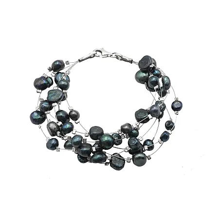 silverline, ασημένιο, γυναικείο, βραχιόλι με μαργαριτάρια, άσπρο, επιπλατίνωμα,