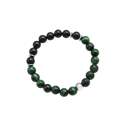 Ανδρικό Βραχιόλι από ανοξείδωτο ατσάλι με μάτι γάτας & όνυχες, TRIBUTE