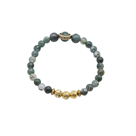 Βραχιόλι γυναικείο με water grass jades, από ανοξείδωτο ατσάλι, silverline