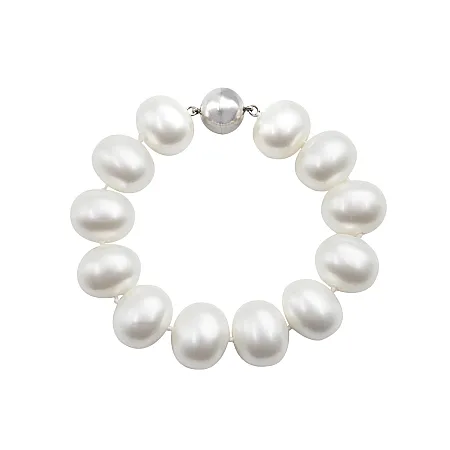 silverline, γυναικείο βραχιόλι, από, ανοξείδωτο, ατσάλι με μαργαριτάρια,