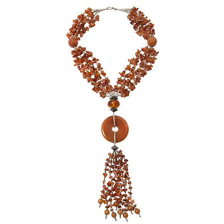 silverline, ασημένιο, γυναικείο, κολιέ με κορνεόλη, αντικέ, 51εκατοστών,