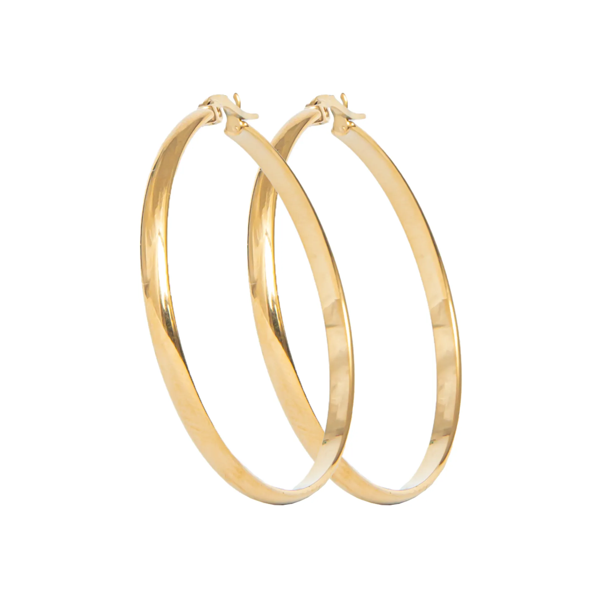 Σκουλαρίκια γυναικεία, μεσαίοι κρίκοι, λουστράτοι,4Χ4 εκατοστά, από ανοξείδωτο ατσάλι, silverline, 0130552001,