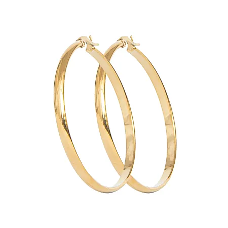 Σκουλαρίκια γυναικεία, μεσαίοι κρίκοι, λουστράτοι,4Χ4 εκατοστά, από ανοξείδωτο ατσάλι, silverline, 0130552001,