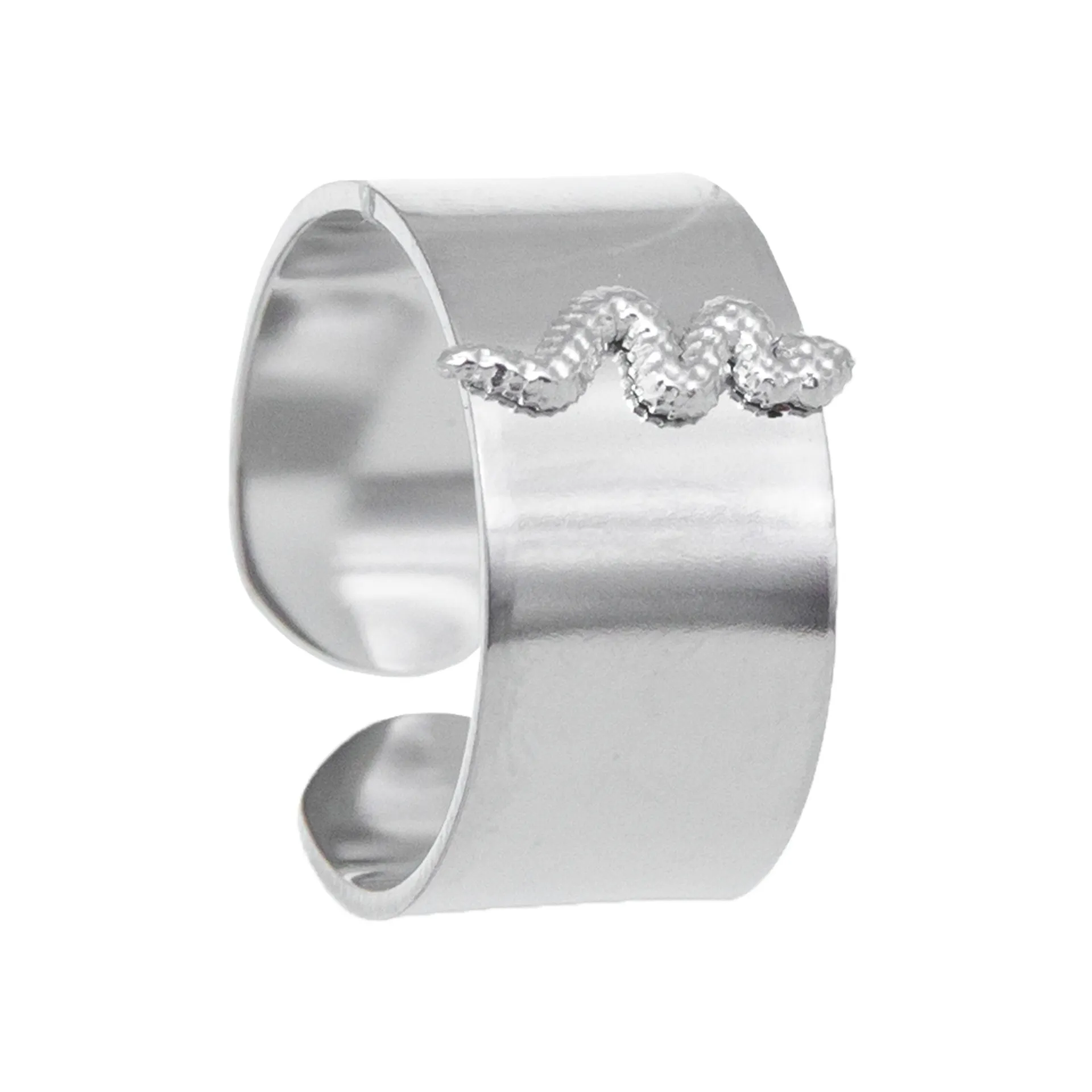 Δαχτυλίδι, από, ανοξείδωτο ατσάλι, free size, γυναικείο, φίδι, με κίτρινο επιχρύσωμα ΄ή λευκό ατσάλι, silverline, 0430694702,