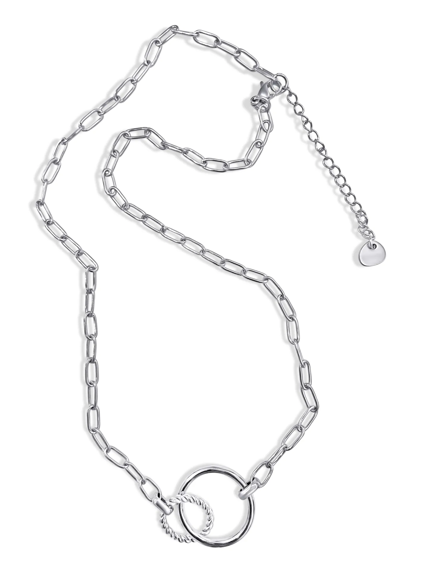 Κολιέ, γυναικείο, καδενωτό, από ανοξείδωτο ατσάλι, 42 + 5 εκατοστά αλυσίδα επέκτασης, σε άσπρο ή κίτρινο χρυσό, silverline, 0330343301,