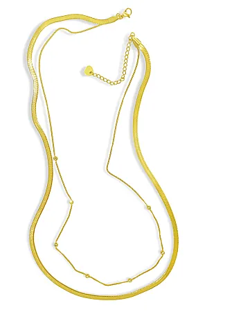 Κολιέ, γυναικείο από ανοξείδωτο ατσάλι,διλό, layering, με κίτρινο επιχρύσωμα και ζιργκόν, μήκος η πιο κοντή καδένα 50 εκατοστά+5 εκατοστά αλυσίδα επέκτασης, silverline, 0330342901