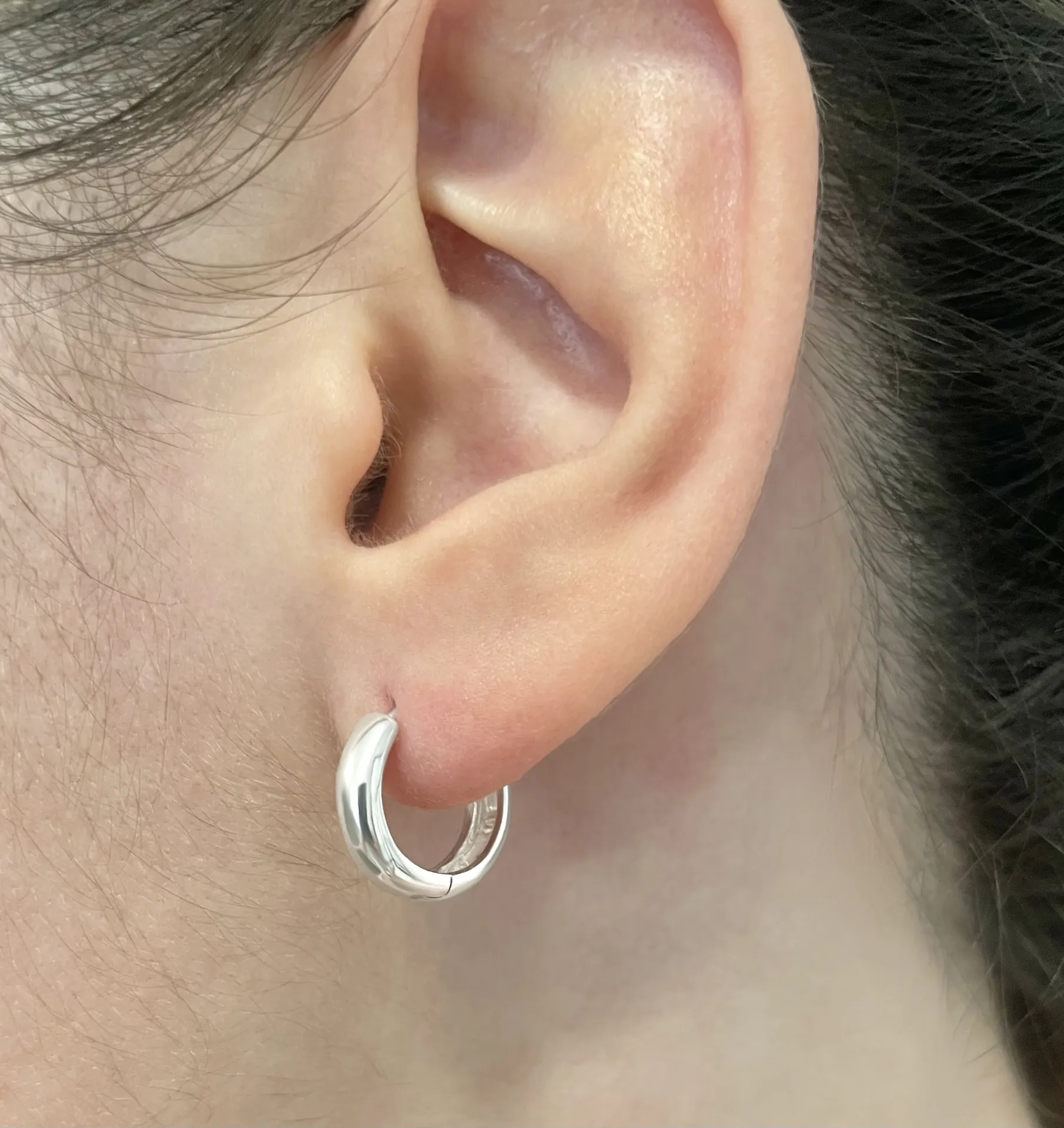 Σκουλαρίκια, unisex, ασημένια, κρίκοι, 3 χιλιοστά πάχος & 1,9 εκατοστά η διάμετρος, μπουλ, μικροί, για όλες τις ηλικίες & όλες τις ώρες, silverline, 0130176501