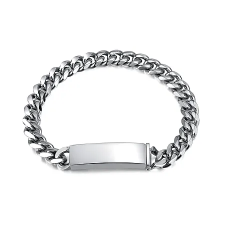 Βραχιόλι ανδρικό από ανοξείδωτο ατσάλι, ταυτότητα, 22 εκατοστά ,TRIBUTE, 0230450901