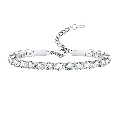 Γυναικείο βραχιόλι, ριβιέρα από ανοξείδωτο ατσάλι 18+3,5 εκατοστά με ζιργκόν 5mm, 0230448902