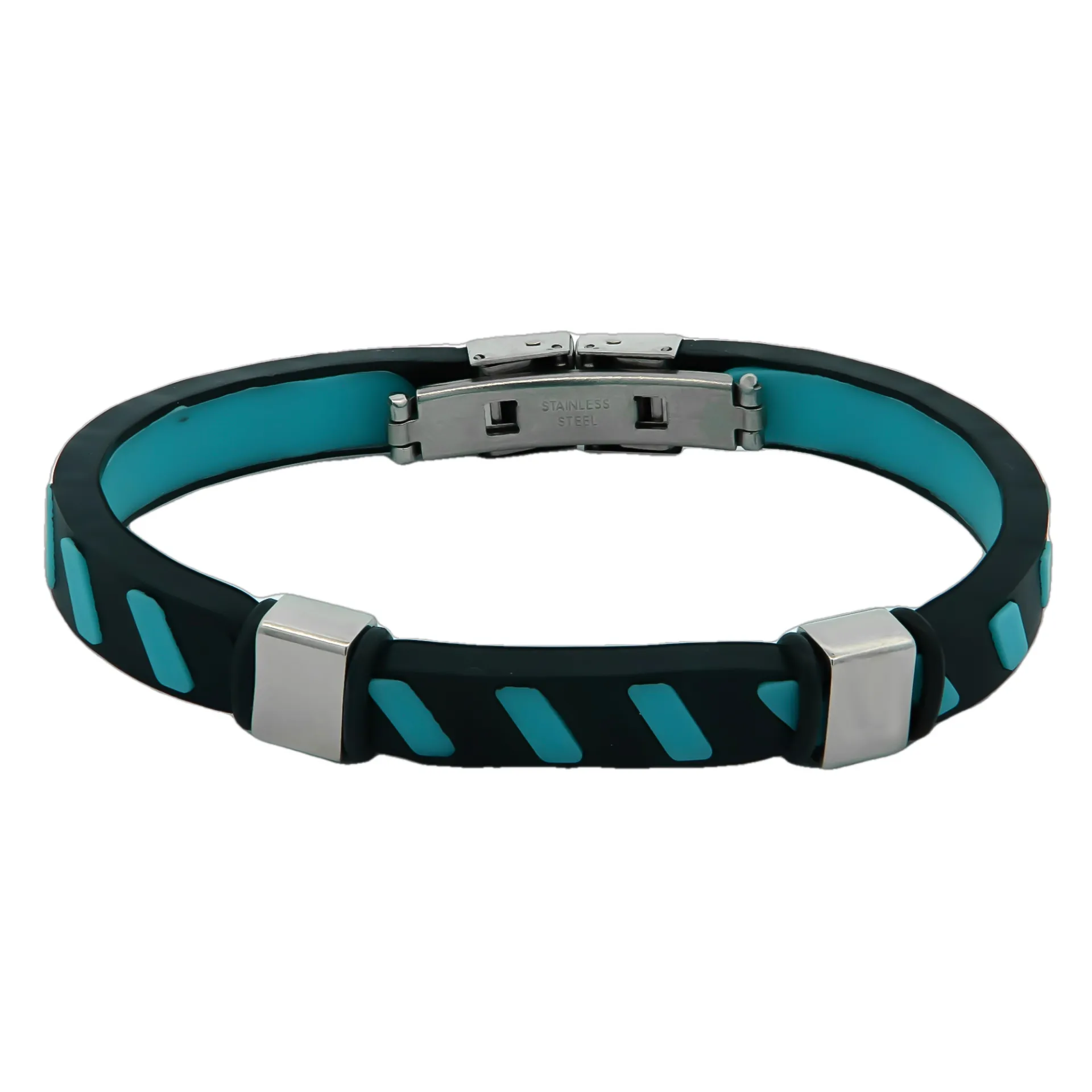 Ανδρικό βραχιόλι με καουτσούκ από ανοξείδωτο ατσάλι, εσωτ.διάμετρος 7 εκατοστά, TRIBUTE, 0230270404