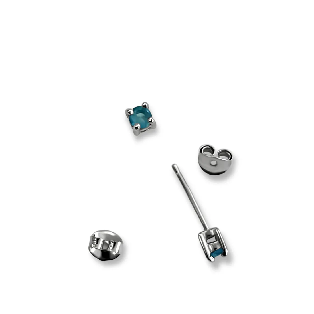 Σκουλαρίκια, unisex, ασημένια, με ζιργκόν 3 χιλιοστά, μονόπετρα, καρφωτά, επιπλατινωμένα, silverline, 01302209-color